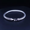 David Yurman Buckle Classic Cable Bracelet Sterling Silver with Diamonds, 5mm