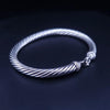 David Yurman Buckle Classic Cable Bracelet Sterling Silver with Diamonds, 5mm