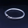 David Yurman Buckle Classic Cable Bracelet Sterling Silver with Diamonds, 5mm