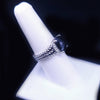 David Yurman Sterling Silver “Wheaton” Petite Ring with Diamonds & Black Onyx