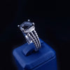 David Yurman Sterling Silver “Wheaton” Petite Ring with Diamonds & Black Onyx