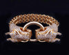 18K Yellow Gold Royal Dragon Double Head Bracelet with Diamond
