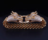 18K Yellow Gold Royal Dragon Double Head Bracelet with Diamond