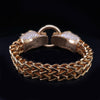 18K Yellow Gold Royal Dragon Double Head Bracelet with Diamond