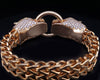 18K Yellow Gold Royal Dragon Double Head Bracelet with Diamond