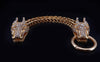 18K Yellow Gold Royal Dragon Double Head Bracelet with Diamond