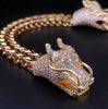 18K Yellow Gold Royal Dragon Double Head Bracelet with Diamond