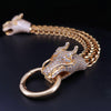 18K Yellow Gold Royal Dragon Double Head Bracelet with Diamond