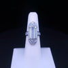 Small Platinum Art Deco Baguette Lab Diamond Statement Ring