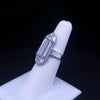 Small Platinum Art Deco Baguette Lab Diamond Statement Ring