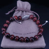 David Yurman Sterling Silver Red Tiger's Eye Spiritual Bead Bracelet 8mm