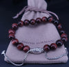 David Yurman Sterling Silver Red Tiger's Eye Spiritual Bead Bracelet 8mm