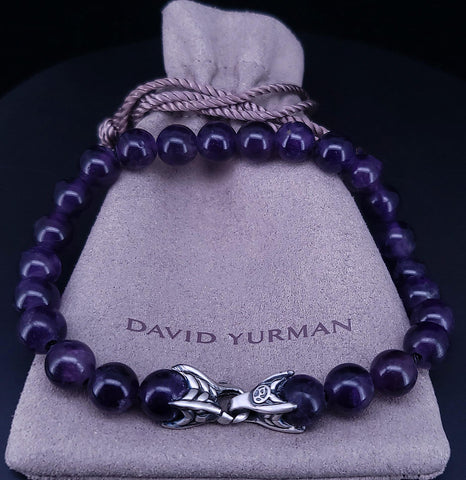 David Yurman Men's Spiritual Beads Bracelet with Amethyst