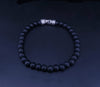 Spiritual Beads Bracelet Sterling Silver with Black Beads, 6mm