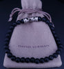 Spiritual Beads Bracelet Sterling Silver with Black Beads, 6mm