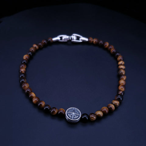 David Yurman Spiritual Beads Compass Bracelet in Tiger-Eye Onyx at Nordstrom