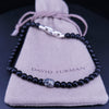Memento Mori Skull Station Bracelet Sterling Silver with Black Onyx, 4mm