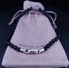 Memento Mori Skull Station Bracelet Sterling Silver with Black Onyx, 4mm