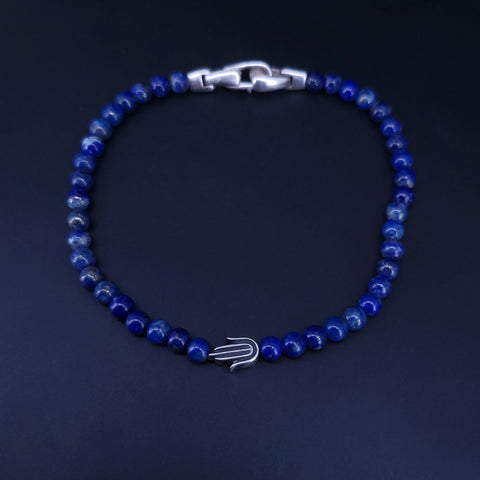 David Yurman Lapis Spiritual Bead Bracelet Silver Hamsa