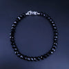 Spiritual Beads Faceted Bracelet Sterling Silver with Black Spinel, 5mm