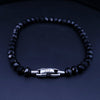Spiritual Beads Faceted Bracelet Sterling Silver with Black Spinel, 5mm