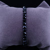 Spiritual Beads Faceted Bracelet Sterling Silver with Black Spinel, 5mm