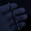 Spiritual Beads Faceted Bracelet Sterling Silver with Black Spinel, 5mm