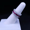 Custom Made Imperial Ruby & Diamond Eternity Band 14K White G Any Size Available