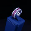 Custom Made Imperial Ruby & Diamond Eternity Band 14K White G Any Size Available