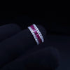 Custom Made Imperial Ruby & Diamond Eternity Band 14K White G Any Size Available