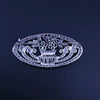 Vintage Diamond Ruby Sapphire Emerald Floral Brooch in 18K White Gold