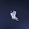 Elegant Diamond Ribbon Drop Pendant in 14K White Gold
