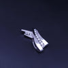 Elegant Diamond Ribbon Drop Pendant in 14K White Gold