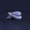 Elegant Diamond Ribbon Drop Pendant in 14K White Gold