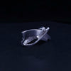 Elegant Diamond Ribbon Drop Pendant in 14K White Gold