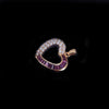 Custom Made Heart Pendant with Diamond & Ruby in 18K Yellow Gold