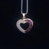Custom Made Heart Pendant with Diamond & Ruby in 18K Yellow Gold
