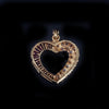 Custom Made Heart Pendant with Diamond & Ruby in 18K Yellow Gold