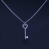 Tiffany & Co Gold Heart Key Necklace Diamond Pendant Charm Chain 16''