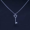 Tiffany & Co Gold Heart Key Necklace Diamond Pendant Charm Chain 16''