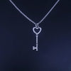 Tiffany & Co Gold Heart Key Necklace Diamond Pendant Charm Chain 16''