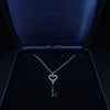 Tiffany & Co Gold Heart Key Necklace Diamond Pendant Charm Chain 16''