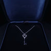 Tiffany & Co Gold Heart Key Necklace Diamond Pendant Charm Chain 16''