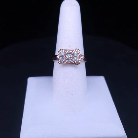 Cartier Ring Tortue Turtle Motif Rare Item 9P Diamond 750 Rose Gold