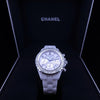 CHANEL J12 Chronograph Automatic Watch with White Ceramic Case & Bracelet