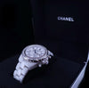 CHANEL J12 Chronograph Automatic Watch with White Ceramic Case & Bracelet
