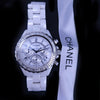 CHANEL J12 Chronograph Automatic Watch with White Ceramic Case & Bracelet