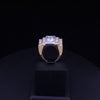 Art Deco Inspired 18K Gold Diamond Geometric Ring