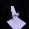 Custom Made 18K White Gold Round Brilliant Diamond Halo Ring