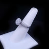 Custom Made 18K White Gold Round Brilliant Diamond Halo Ring